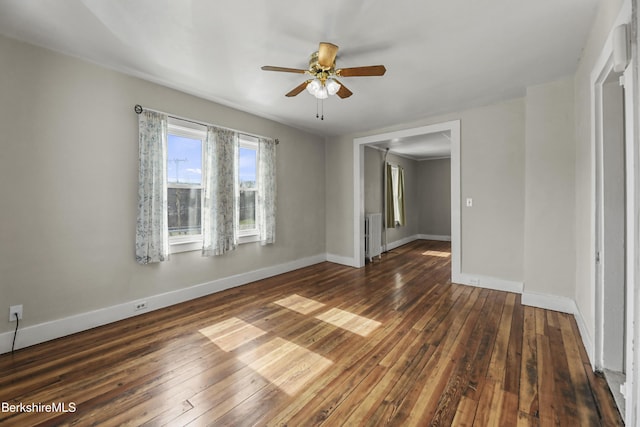 20 Summer St, Lee, MA 01238 - empty room featuring wood-type flooring, baseboards, and ceiling fan