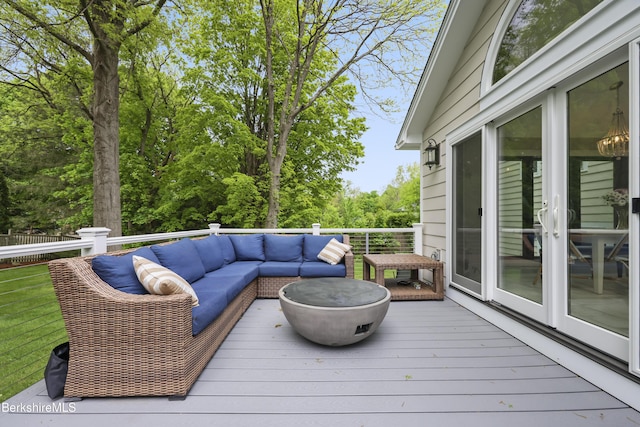 4 Woodlawn Dr, Williamstown, MA 01267 - wooden deck with an outdoor hangout area and french doors