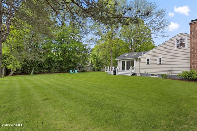 4 Woodlawn Dr, Williamstown, MA 01267 - view of green lawn featuring a wooden deck