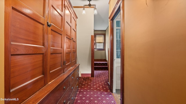 2 Melrose St, Adams, MA 01220 - hall featuring dark carpet and baseboards