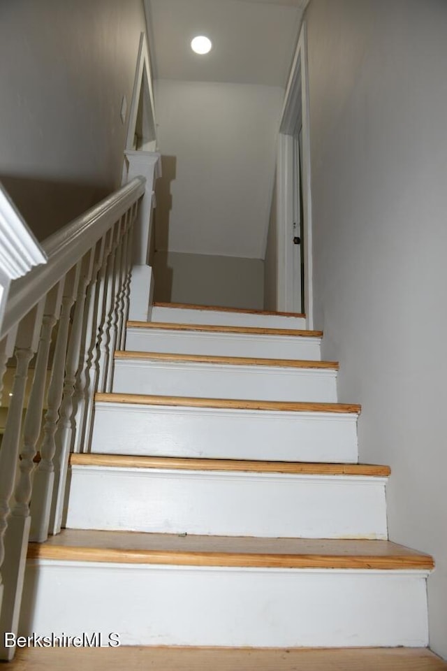 26 Davis St, Pittsfield, MA 01201 - staircase featuring recessed lighting