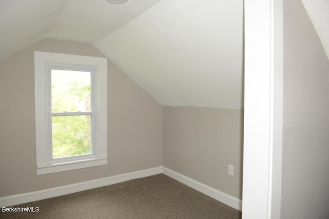 26 Davis St, Pittsfield, MA 01201 - additional living space with healthy amount of natural light, vaulted ceiling, baseboards, and carpet floors