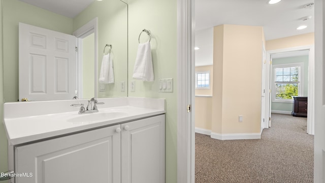 14 Alpine Trl # 14, Pittsfield, MA 01201 - bathroom featuring baseboards, a wealth of natural light, vanity, and recessed lighting
