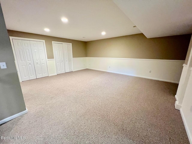 121 E Dugway Rd, Lenox, MA 01240 - basement featuring carpet and recessed lighting
