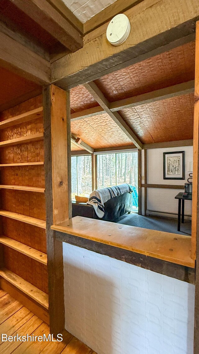 interior space with wood finished floors