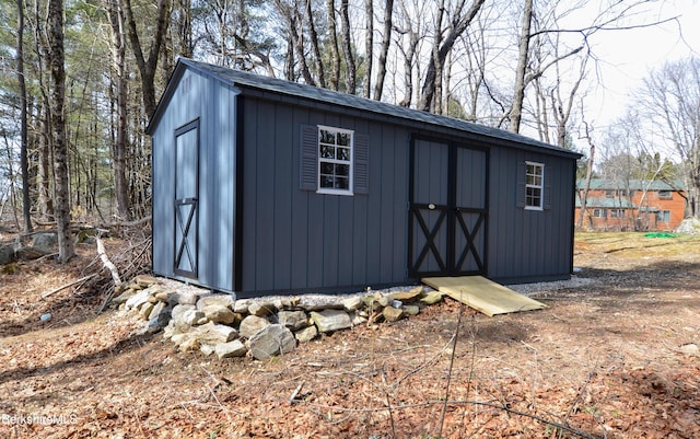 view of shed