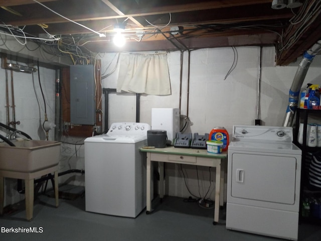 17 Crane Ave, Pittsfield, MA 01201 - unfinished basement with electric panel and washer and dryer
