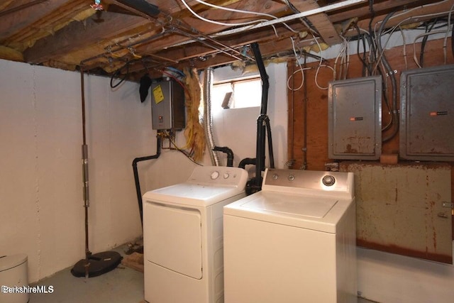 1310 Lenox Rd, Richmond, MA 01254 - laundry room with electric panel and independent washer and dryer