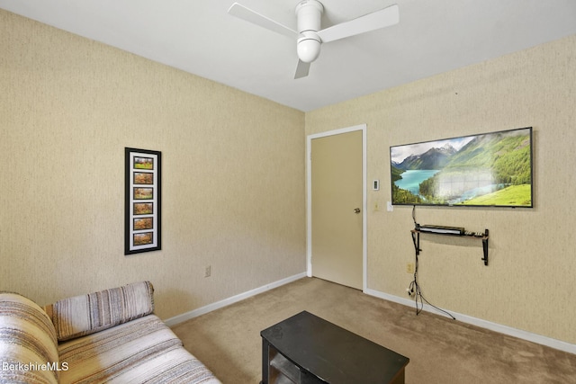 1310 Lenox Rd, Richmond, MA 01254 - living area with carpet flooring and ceiling fan