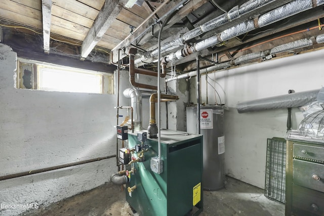 utilities with a heating unit and electric water heater