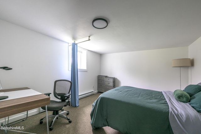 2 Wallace Rd Dh-B, Unit Dh-B Stockbridge, MA 01262 - bedroom featuring baseboard heating, carpet floors, and an office area