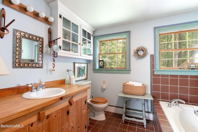 662 Foley Rd, Sheffield, MA 01257 - full bath featuring a bath, vanity, plenty of natural light, and tile patterned flooring