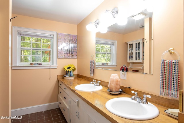 662 Foley Rd, Sheffield, MA 01257 - full bath with double vanity and tile patterned floors