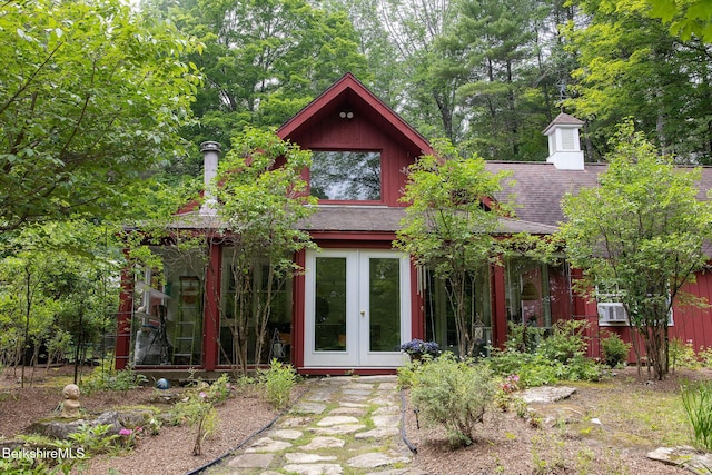662 Foley Rd, Sheffield, MA 01257 - view of front of home with french doors and a shingled roof
