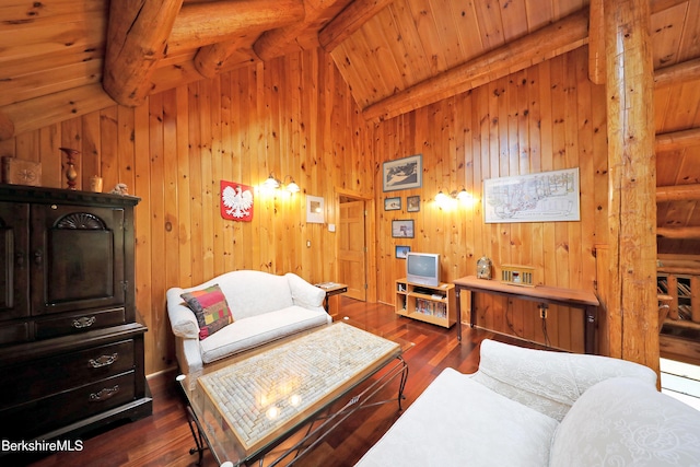 233 Algerie Rd, Becket, MA 01223 - living area with wood ceiling, wood walls, and wood finished floors