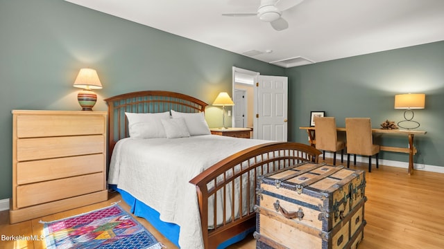 13 Taconic Ave, Lenox, MA 01240 - bedroom featuring wood finished floors, a ceiling fan, and attic access