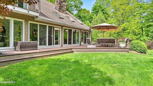13 Taconic Ave, Lenox, MA 01240 - view of grassy yard featuring a deck