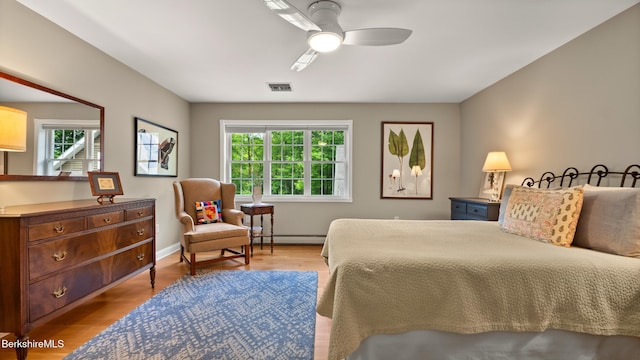 13 Taconic Ave, Lenox, MA 01240 - bedroom with multiple windows, wood finished floors, baseboard heating, and ceiling fan
