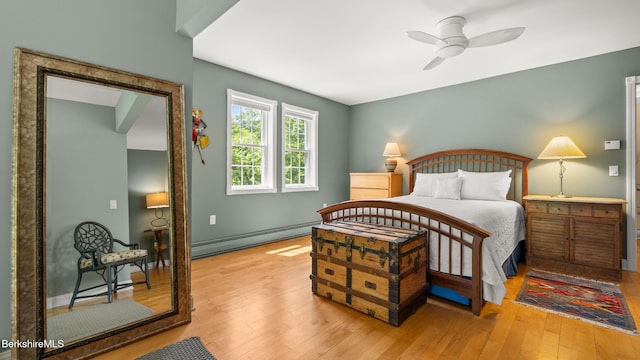 13 Taconic Ave, Lenox, MA 01240 - bedroom with a baseboard heating unit, hardwood / wood-style flooring, and ceiling fan