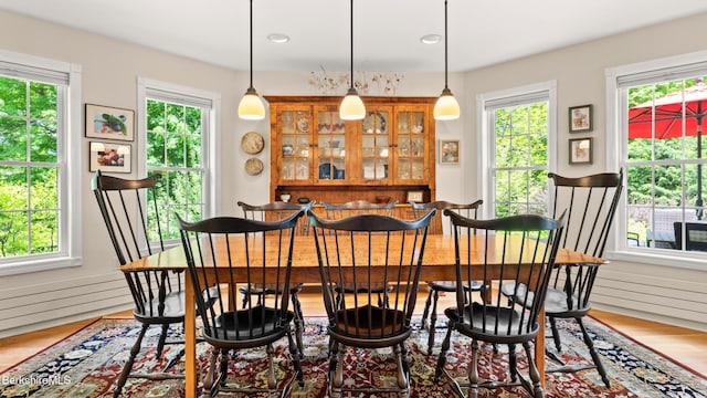 13 Taconic Ave, Lenox, MA 01240 - dining space with light wood-type flooring and recessed lighting