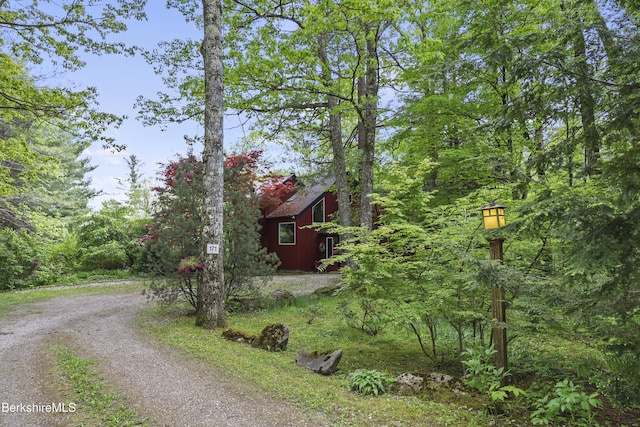 171 Lake Shore Dr, Otis, MA 01253 - view of side of home featuring dirt driveway and an outbuilding