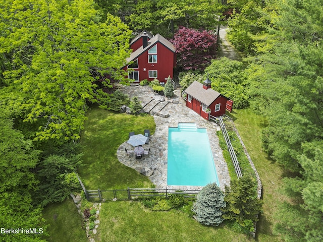171 Lake Shore Dr, Otis, MA 01253 - aerial view of property and surrounding area with a pool area
