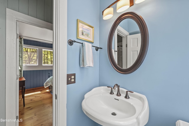 171 Lake Shore Dr, Otis, MA 01253 - bathroom featuring a sink and hardwood / wood-style floors