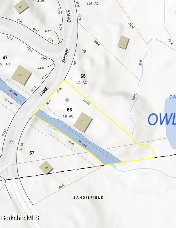 171 Lake Shore Dr, Otis, MA 01253 - map showing property parcels