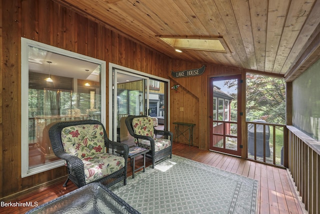 171 Lake Shore Dr, Otis, MA 01253 - sunroom with lofted ceiling and a skylight