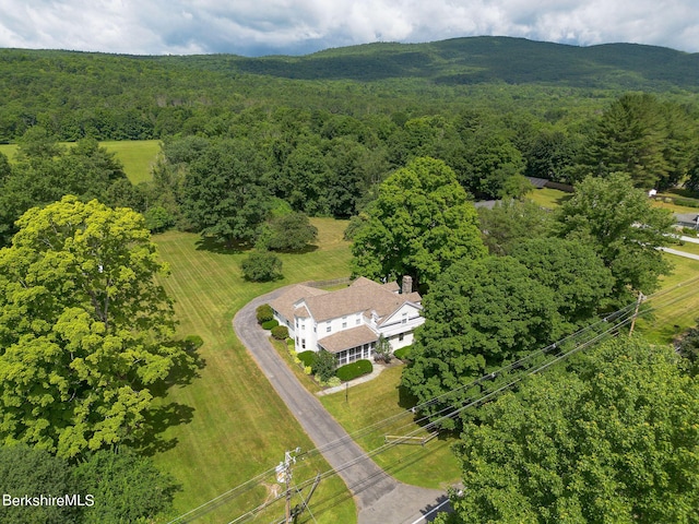 367 N Plain Rd, Great Barrington, MA 01236 - drone / aerial view with a wooded view