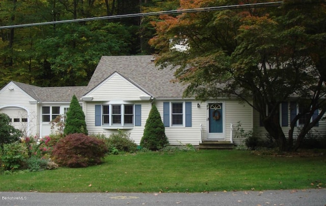 160 Marion Ave, North Adams, MA 01247 - cape cod house with a front yard, a garage, and a shingled roof
