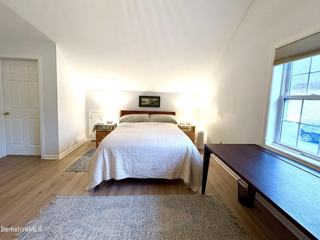 bedroom featuring dark hardwood / wood-style floors