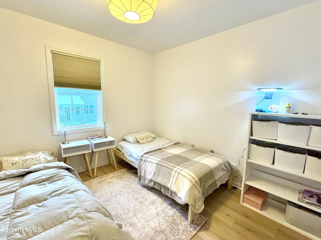 bedroom featuring light hardwood / wood-style floors