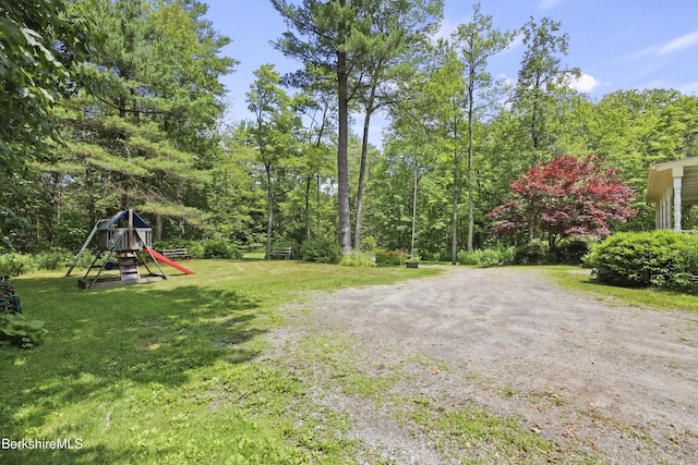 169 Jacobs Hollow Rd, Becket, MA 01223 - view of green lawn featuring a playground