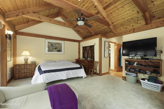 169 Jacobs Hollow Rd, Becket, MA 01223 - carpeted bedroom featuring wooden ceiling and a ceiling fan