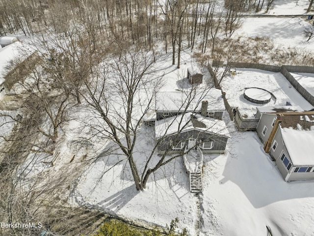 view of snowy aerial view