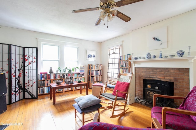6-10 Manville St, Great Barrington, MA 01230 - sitting room with ceiling fan and hardwood / wood-style flooring