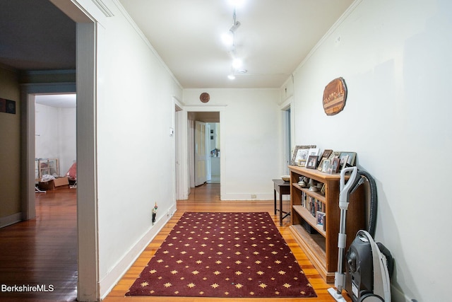6-10 Manville St, Great Barrington, MA 01230 - hallway featuring light wood-style floors and ornamental molding