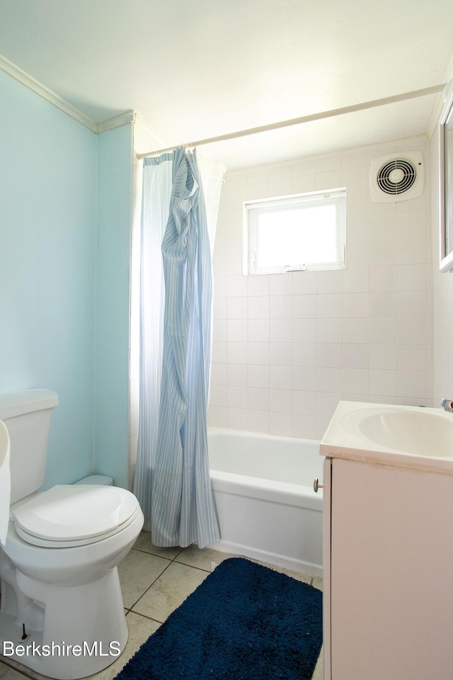 6-10 Manville St, Great Barrington, MA 01230 - bathroom with tile patterned floors, vanity, and shower / bathtub combination with curtain