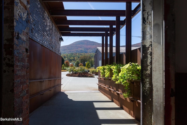 exterior space with a mountain view