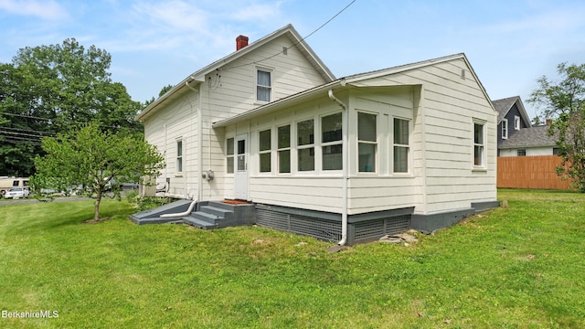 370 Park St, Great Barrington, MA 01236 - rear view of property featuring entry steps and a chimney