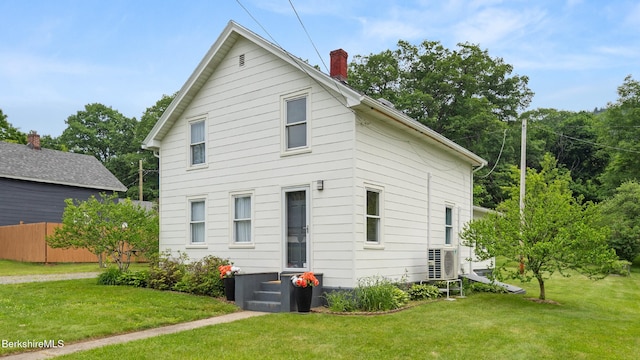 370 Park St, Great Barrington, MA 01236 - rear view of house with a chimney and a yard