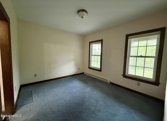 791 Partridge Rd, Lanesborough, MA 01237 - carpeted empty room featuring a baseboard heating unit and baseboards