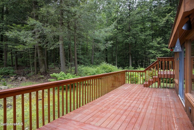 309 Tamarack Trl, Sandisfield, MA 01255 - deck with a view of trees and stairs