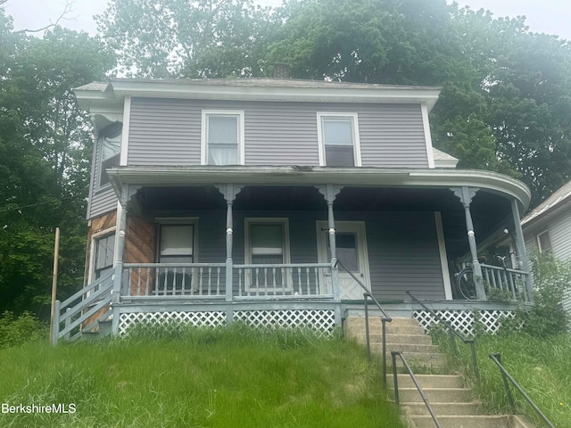 77 Front St, North Adams, MA 01247 - view of front of property featuring covered porch