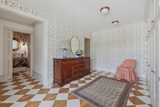 1030 W St, Pittsfield, MA 01201 - sitting room featuring crown molding and light flooring