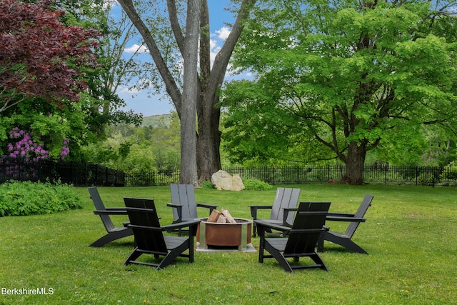 1030 W St, Pittsfield, MA 01201 - view of yard featuring an outdoor fire pit