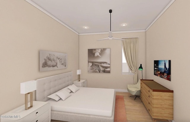 bedroom featuring ornamental molding