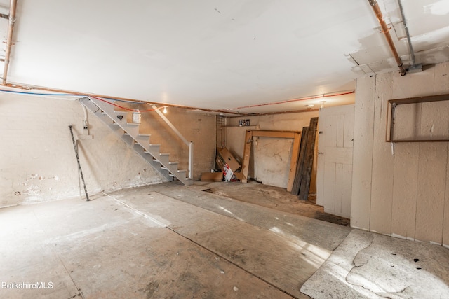 basement with stairway