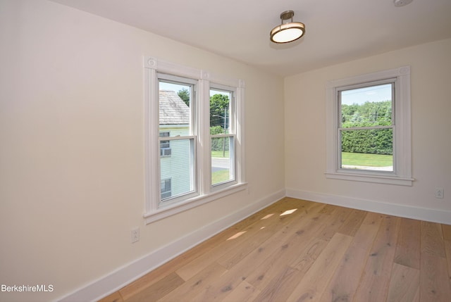 empty room featuring light wood-type flooring